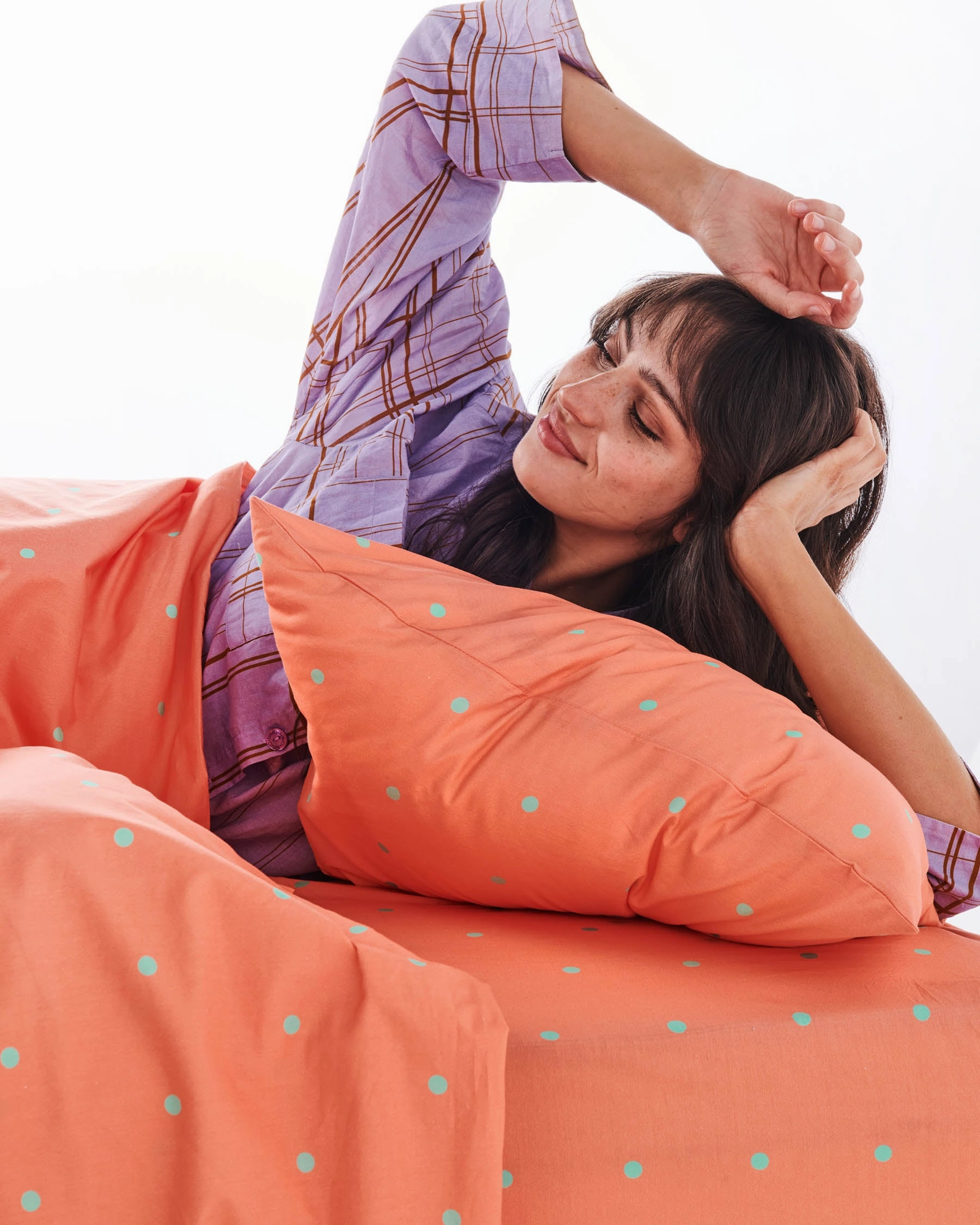 Polkadot Peachy Organic Cotton Flat Sheet