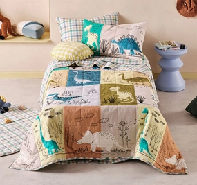 Prehistoric Patchwork Coverlet Set Multi