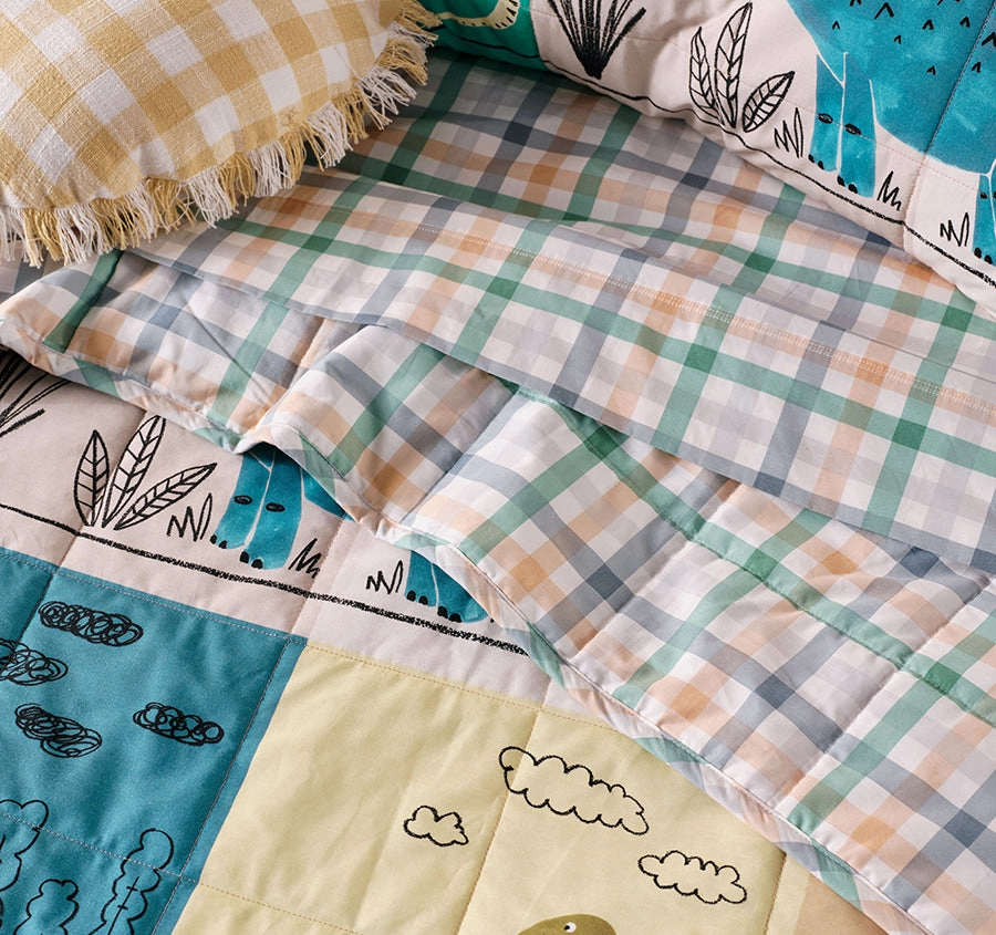 Prehistoric Patchwork Coverlet Set Multi