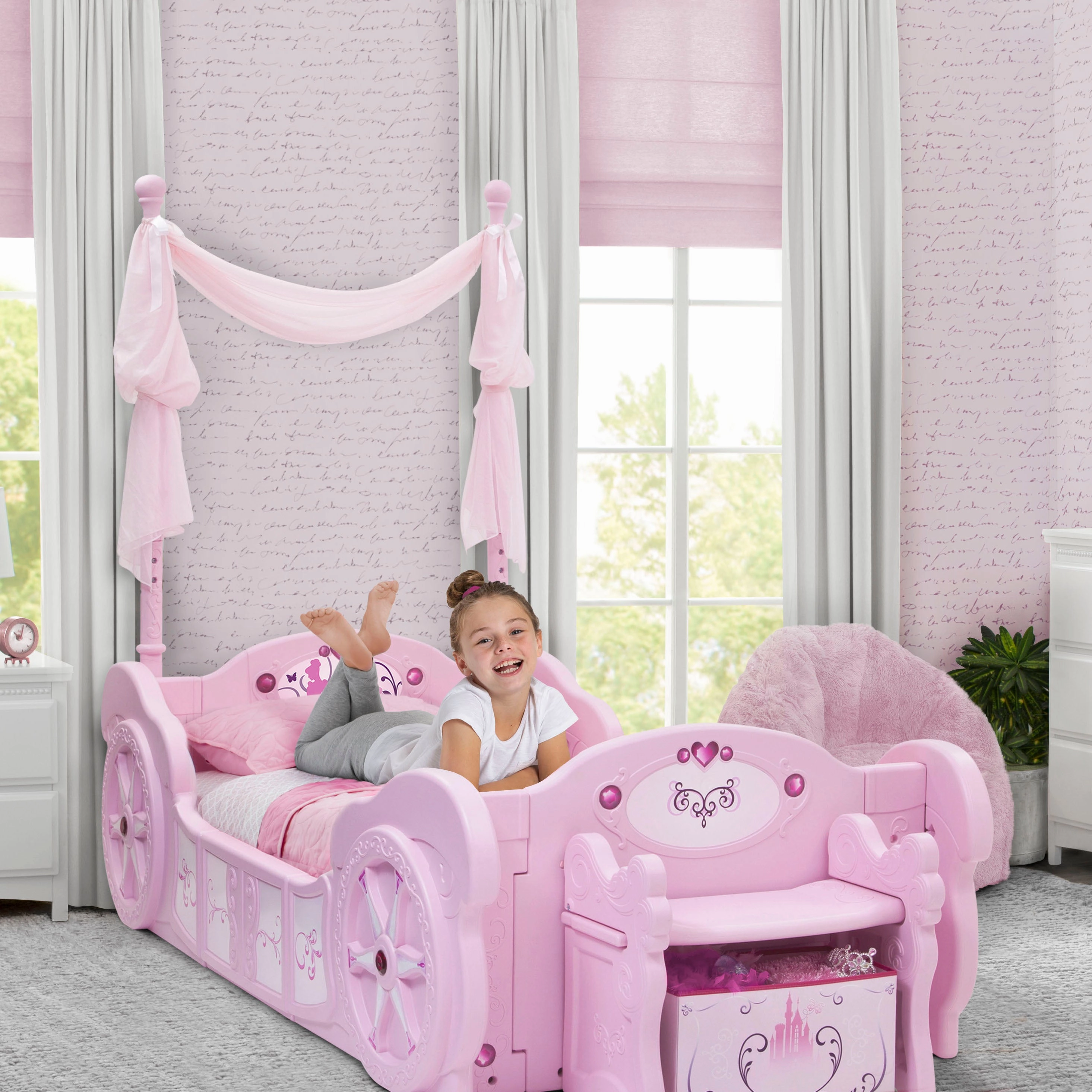 Princess Carriage Convertible Toddler-to-Twin Bed