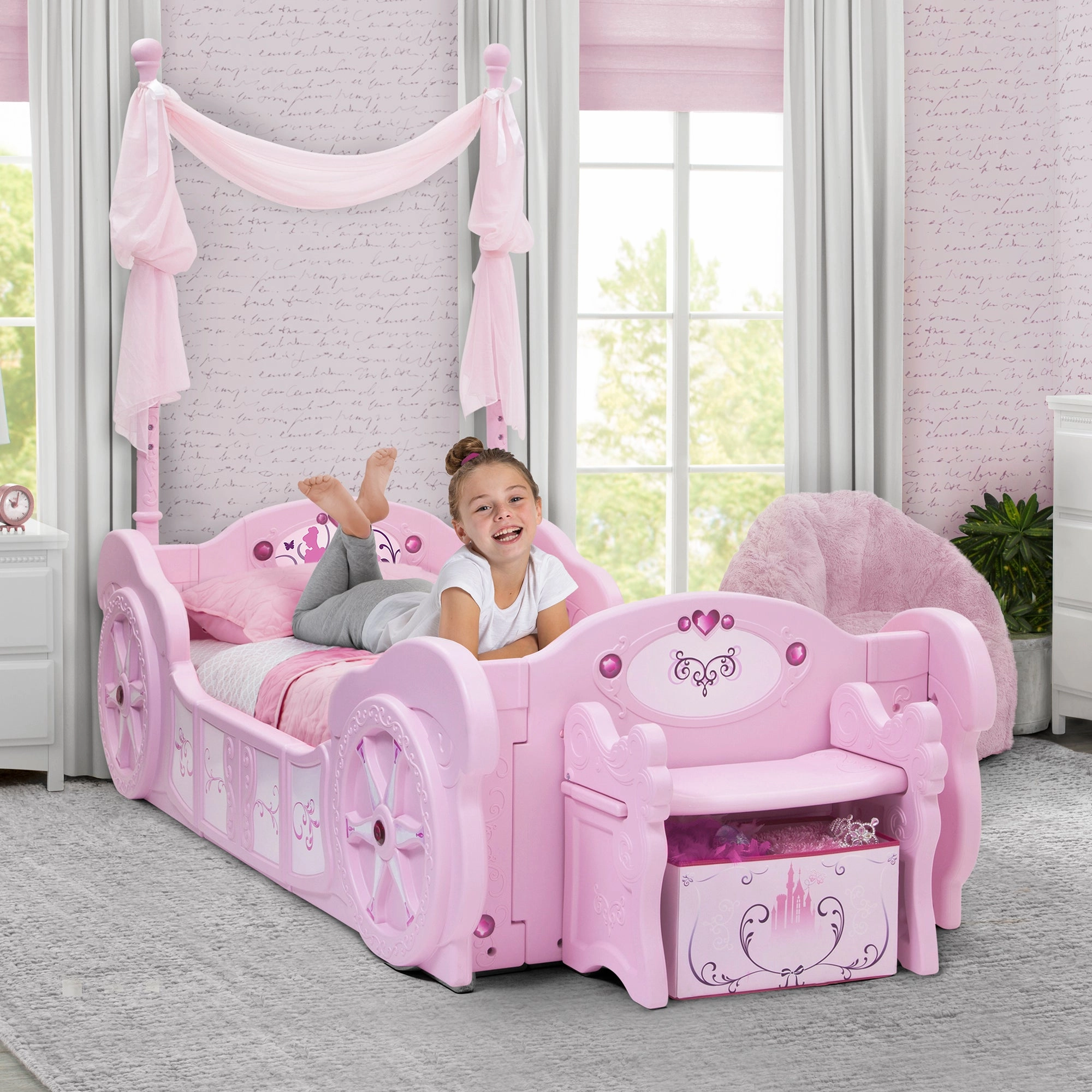 Princess Carriage Convertible Toddler-to-Twin Bed