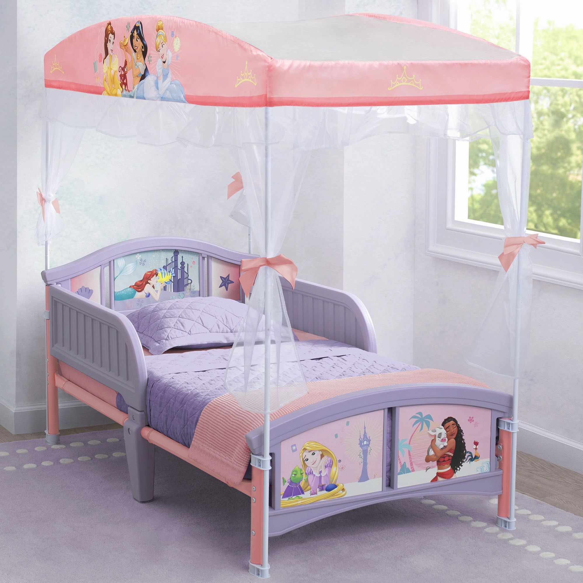 Princess Plastic Toddler Bed with Canopy