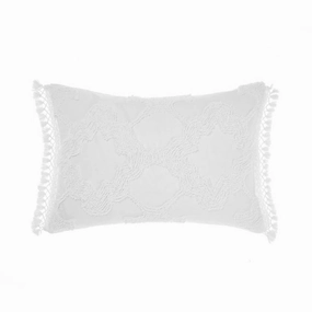 Rapallo White Long Filled Cushion by Linen House