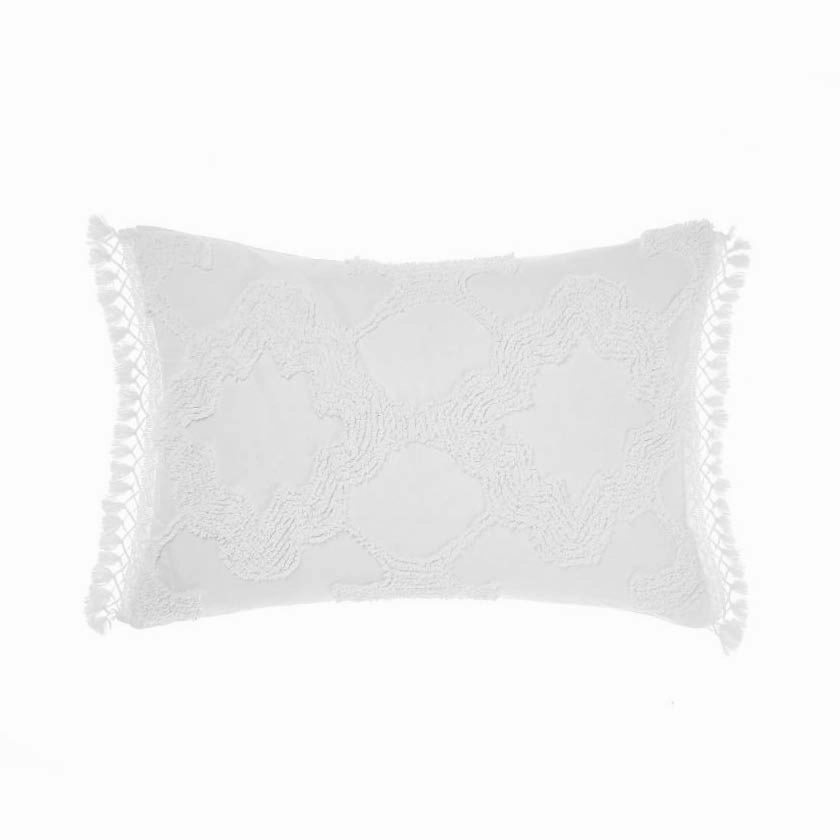 Rapallo White Long Filled Cushion by Linen House