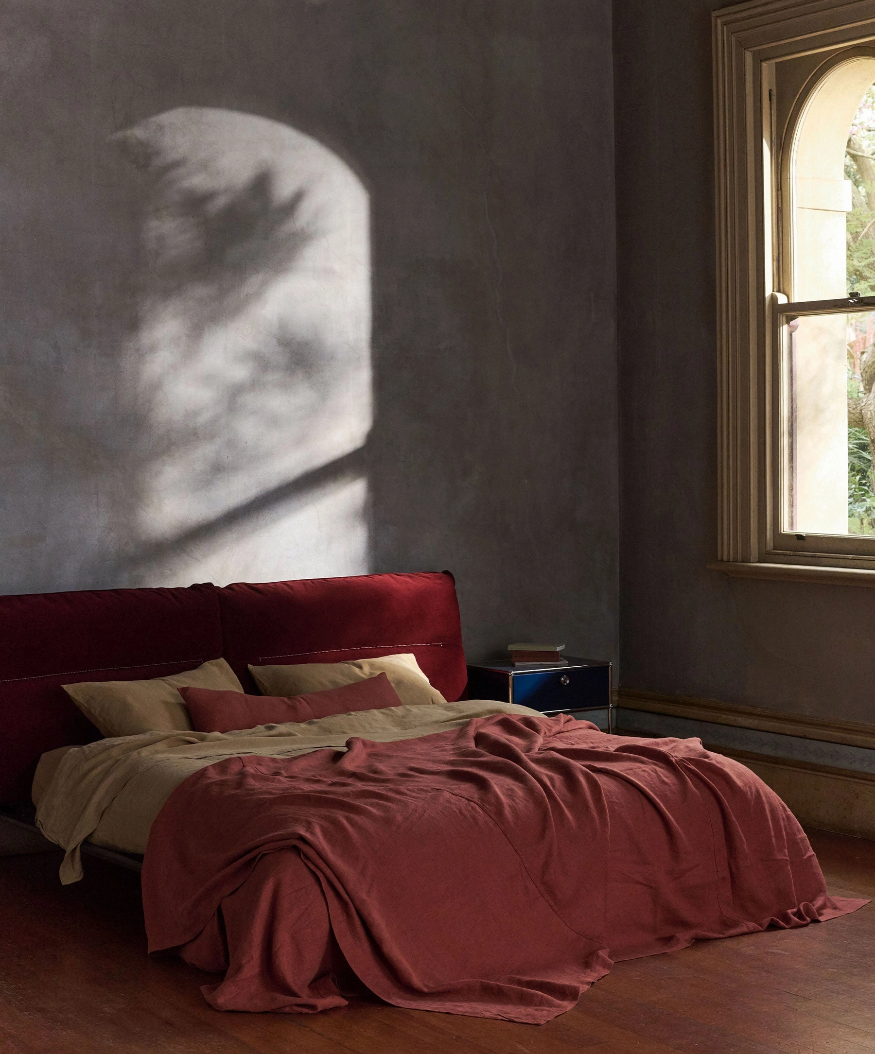 Repose Linen Bedcover - Cinnabar