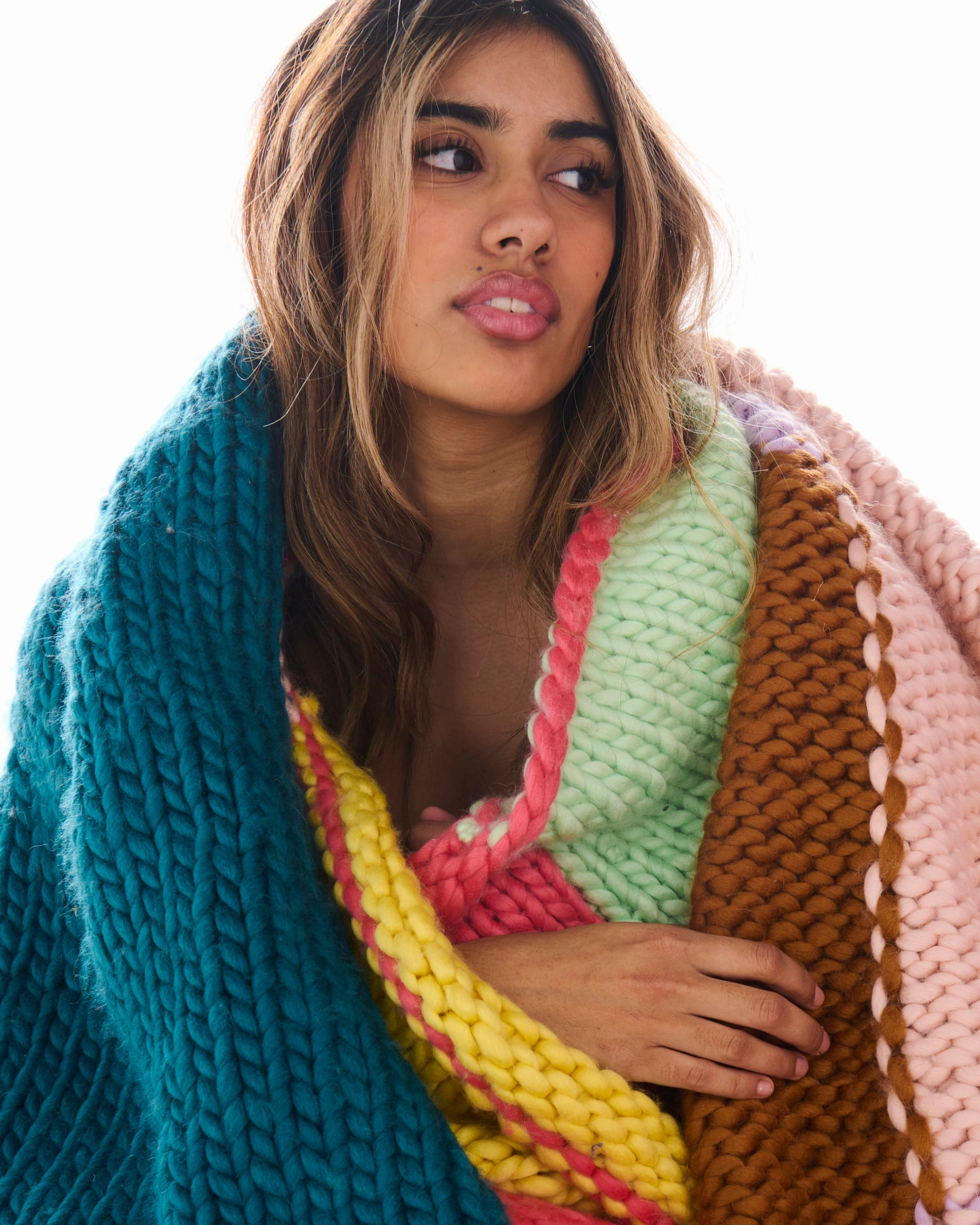 Roasted Pecan Chunky Knit Blanket