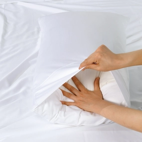 Rosebank 500 Thread Count Bamboo/Cotton Sateen Weave Standard Pillowcase (Pair) White