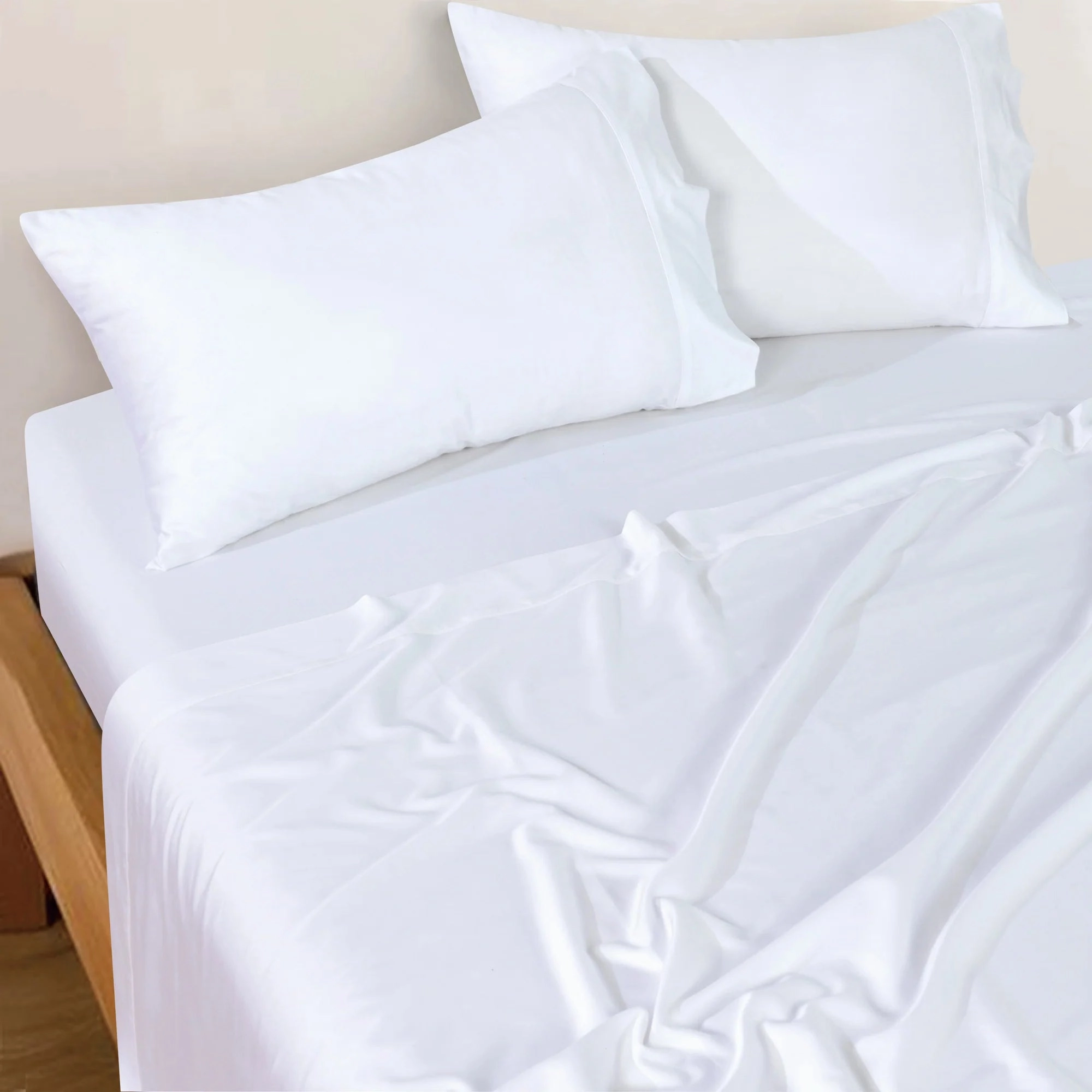 Rosebank 500tc Bamboo/Cotton Sateen KING PILLOWCASE (Pair) White by Bianca