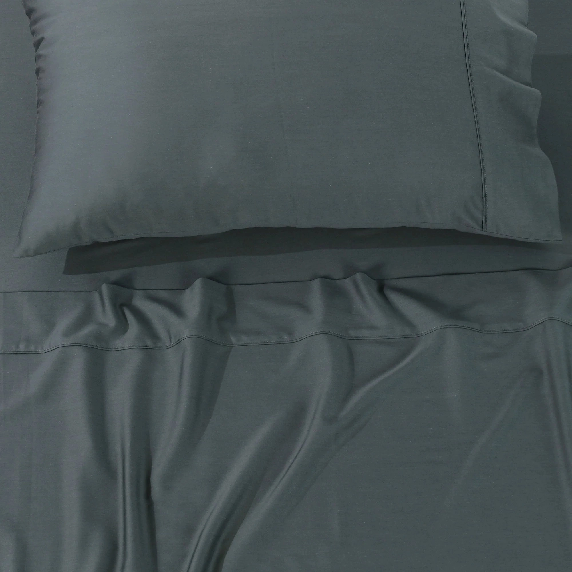 Rosebank 500tc Bamboo/Cotton Sateen QUEEN Pillowcase (Pair) Charcoal by Bianca