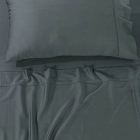 Rosebank 500tc Bamboo/Cotton Sateen QUEEN Pillowcase (Pair) Charcoal by Bianca