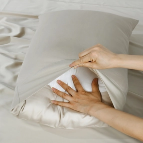 Rosebank 500tc Bamboo/Cotton Sateen STANDARD PILLOWCASE (Pair) Sand by Bianca