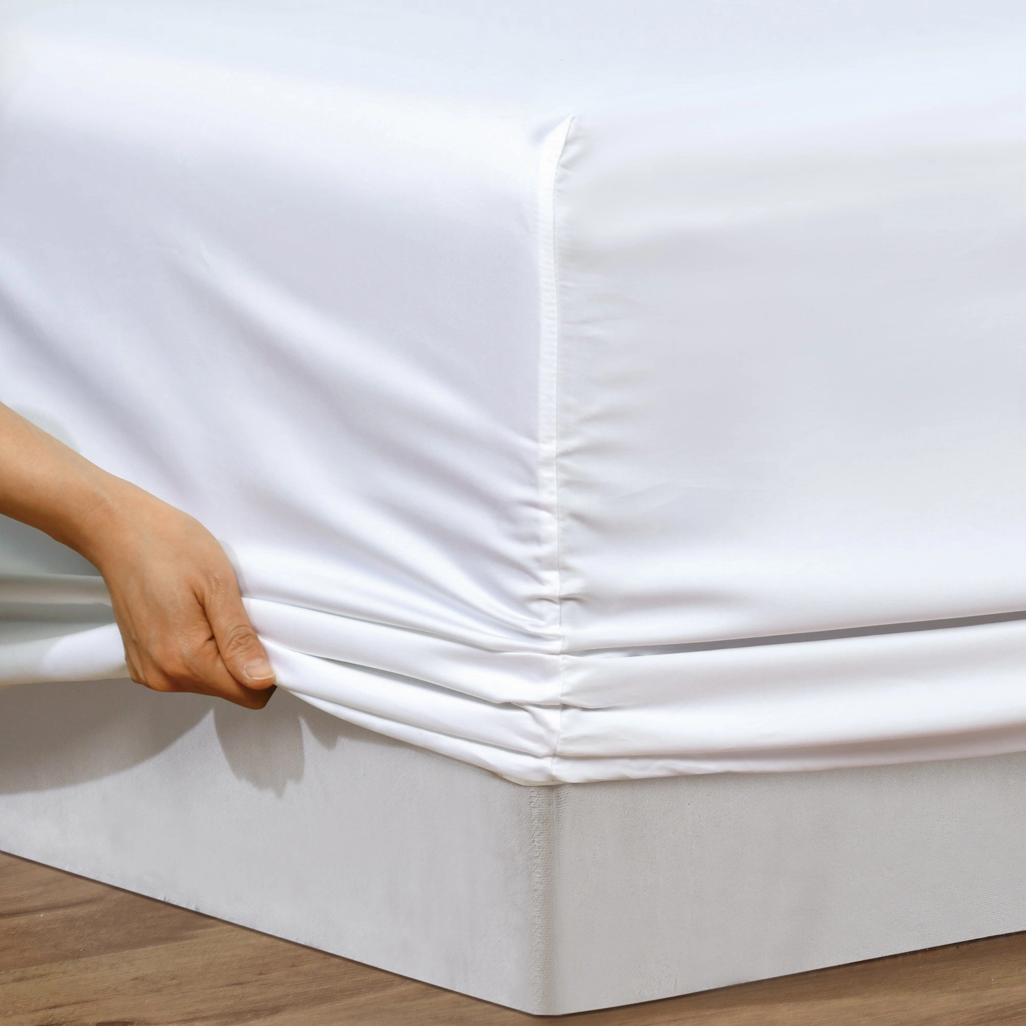 Rosebank Mega 500 Thread Count Bamboo/Cotton Sateen Weave Sheet Sets White