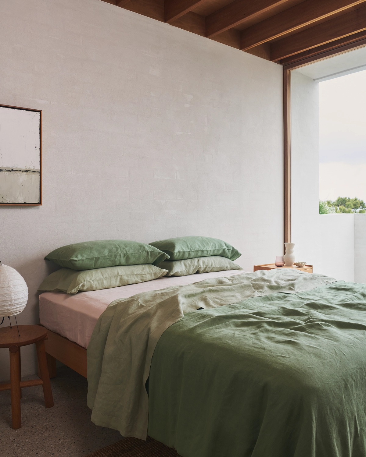 Sage 100% Flax Linen King Pillowcases (Set of Two)