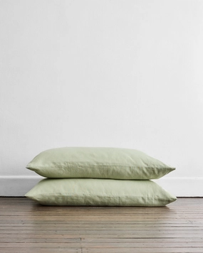 Sage 100% Flax Linen King Pillowcases (Set of Two)