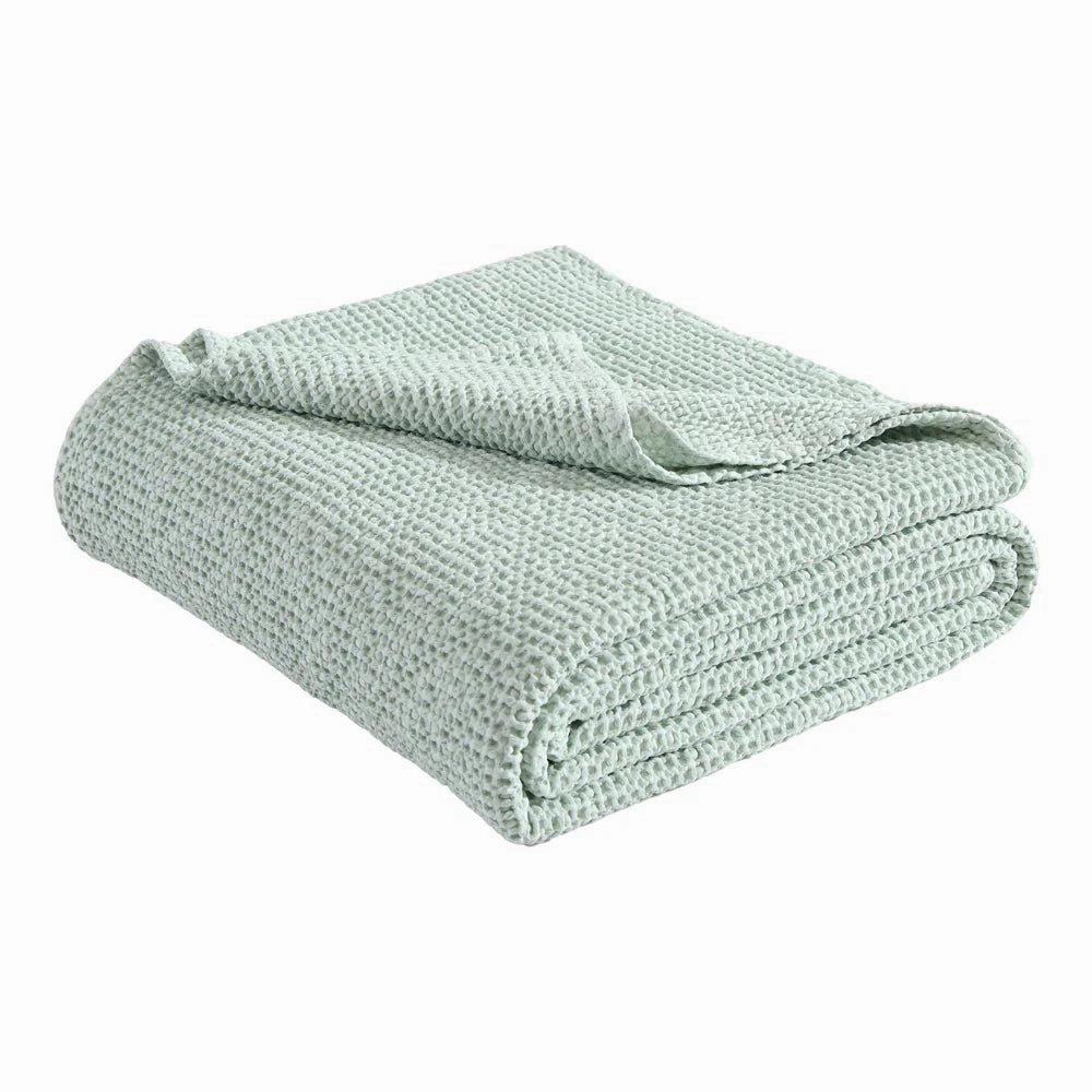 Seafoam Waffle Blanket