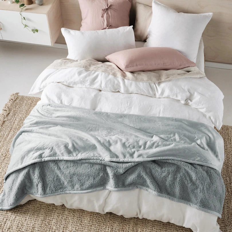 Sena Silver Blanket by Linen House