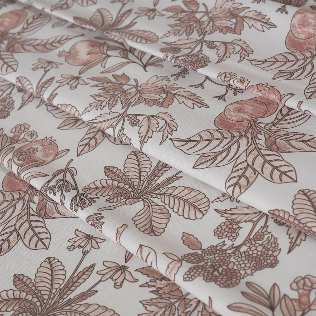 Sensory Bloom Fruity Foliage Pink Bed Sheet with Pillow Case