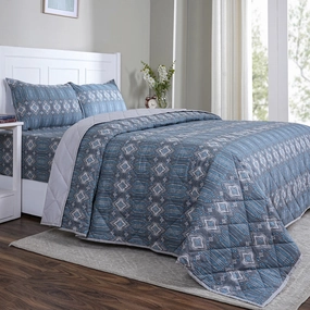 Sensory Bloom Gareth 4 pcs Blue Quilt Set