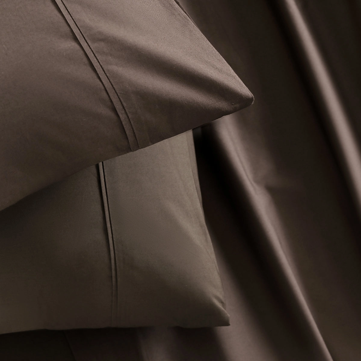 Slumber Plain Easy Care Percale 100% Cotton Brown Crisp Bed Sheet with Pillow Case