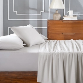 Slumber Plain Easy Care Percale 100% Cotton Lunar Rock Crisp Bed Sheet with Pillow Case