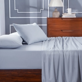 Slumber Plain Easy Care Percale 100% Cotton Winter Sky Crisp Bed Sheet with Pillow Case