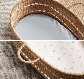 Smiles All Round 2 Piece Bassinet Fitted Sheets Sugar and Smoke