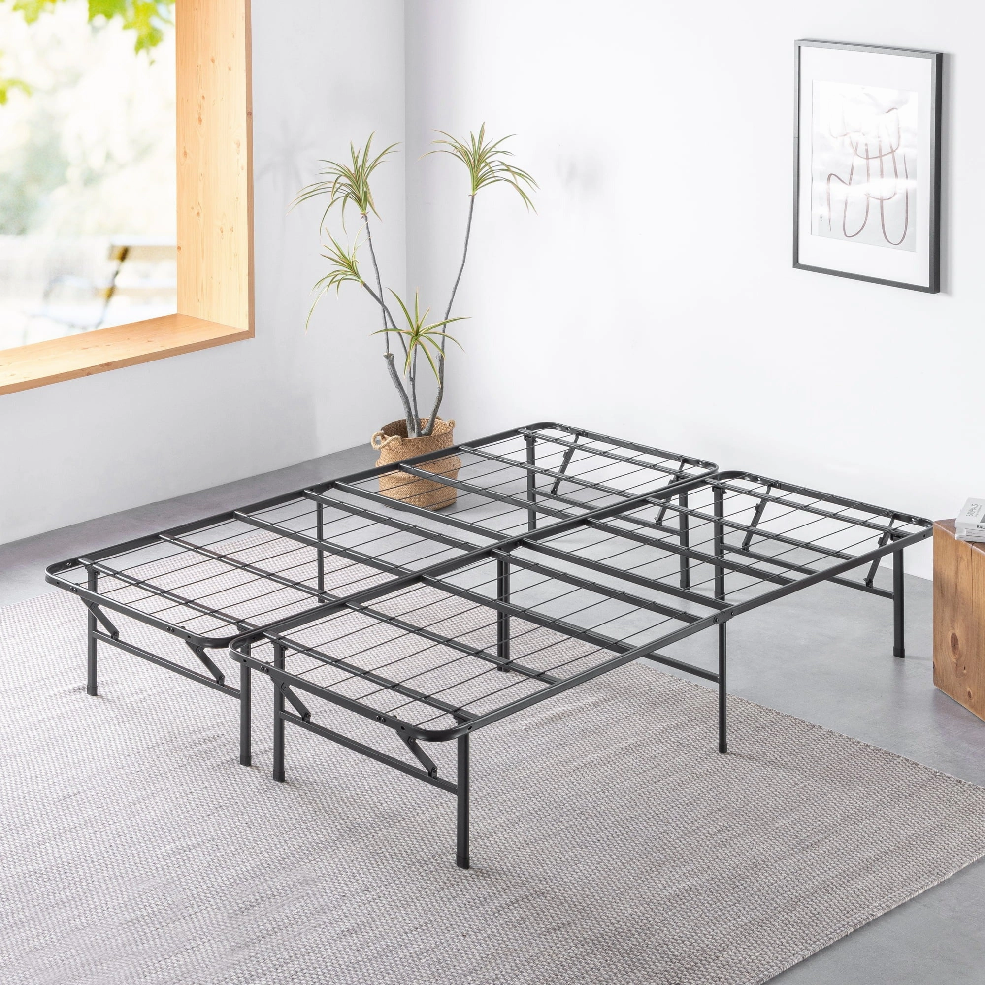 Spa Sensations SBF-STR-N14QK Zinus 14" Metal Smartbase Platform Bed Frame, Queen/King Black