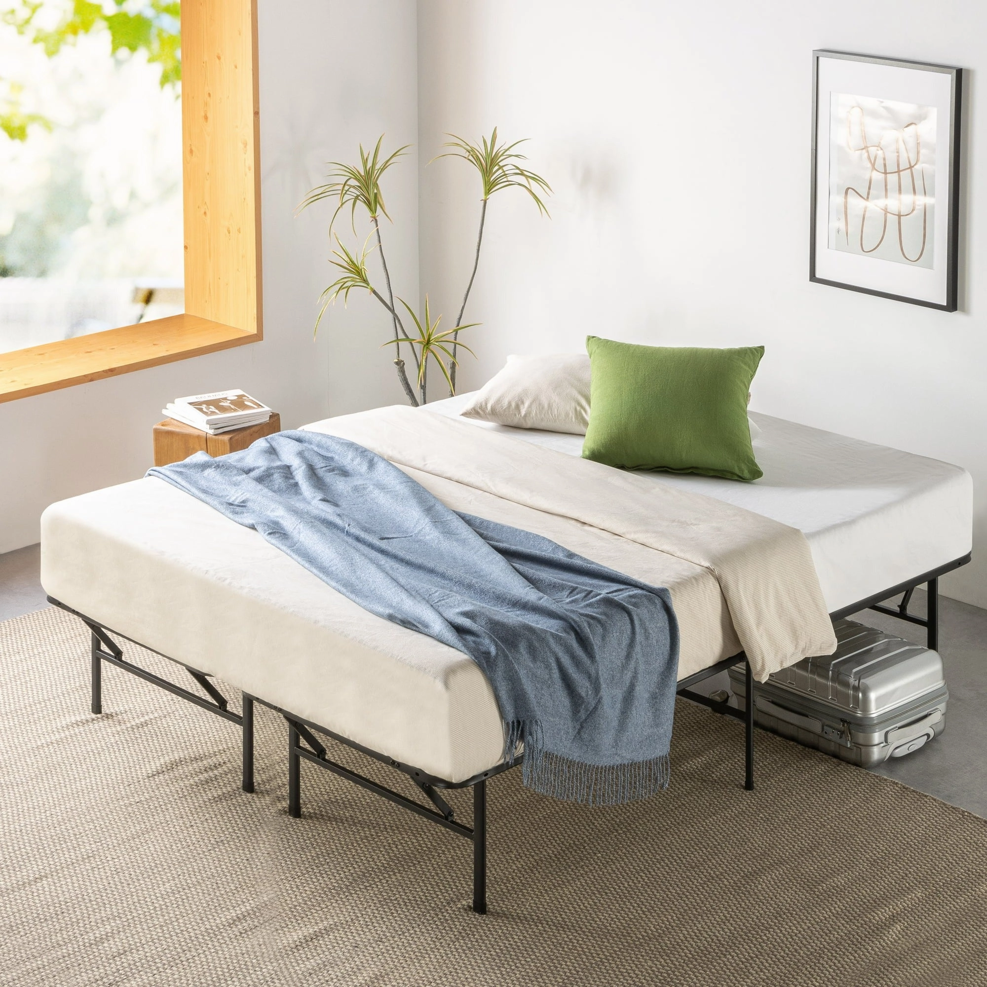 Spa Sensations SBF-STR-N14QK Zinus 14" Metal Smartbase Platform Bed Frame, Queen/King Black