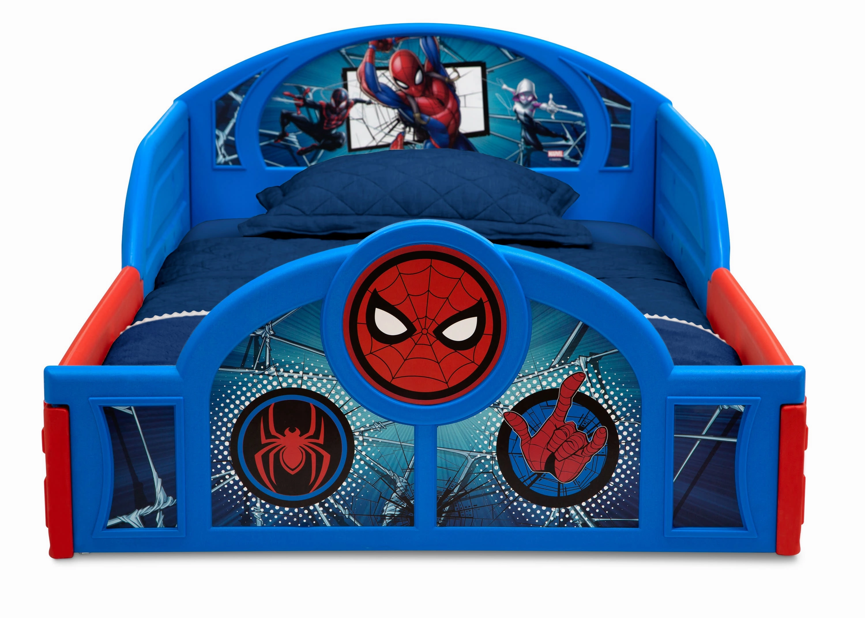 Spider-Man Sleep and Play Toddler Bed with Built-In Guardrails