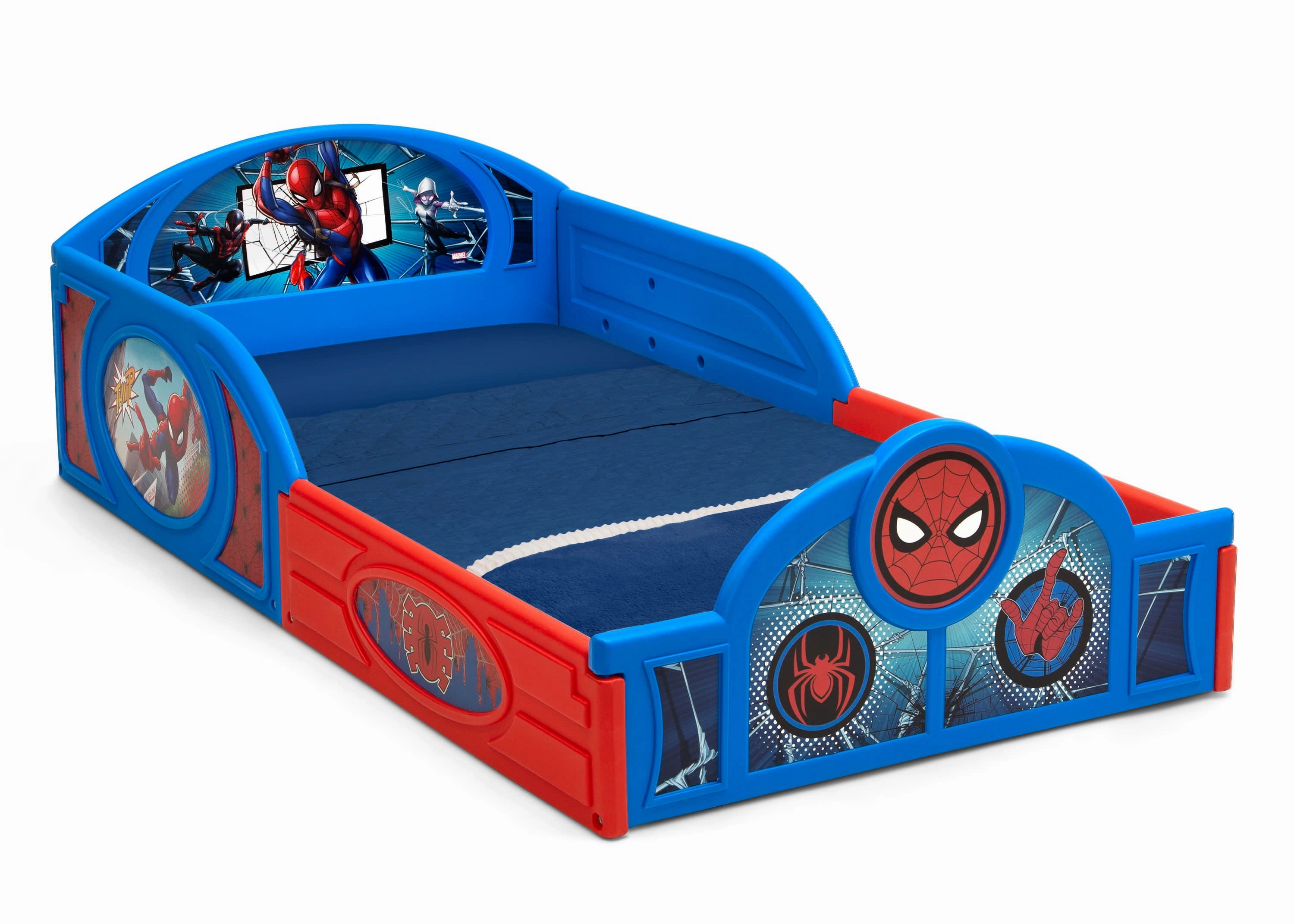 Spider-Man Sleep and Play Toddler Bed with Built-In Guardrails