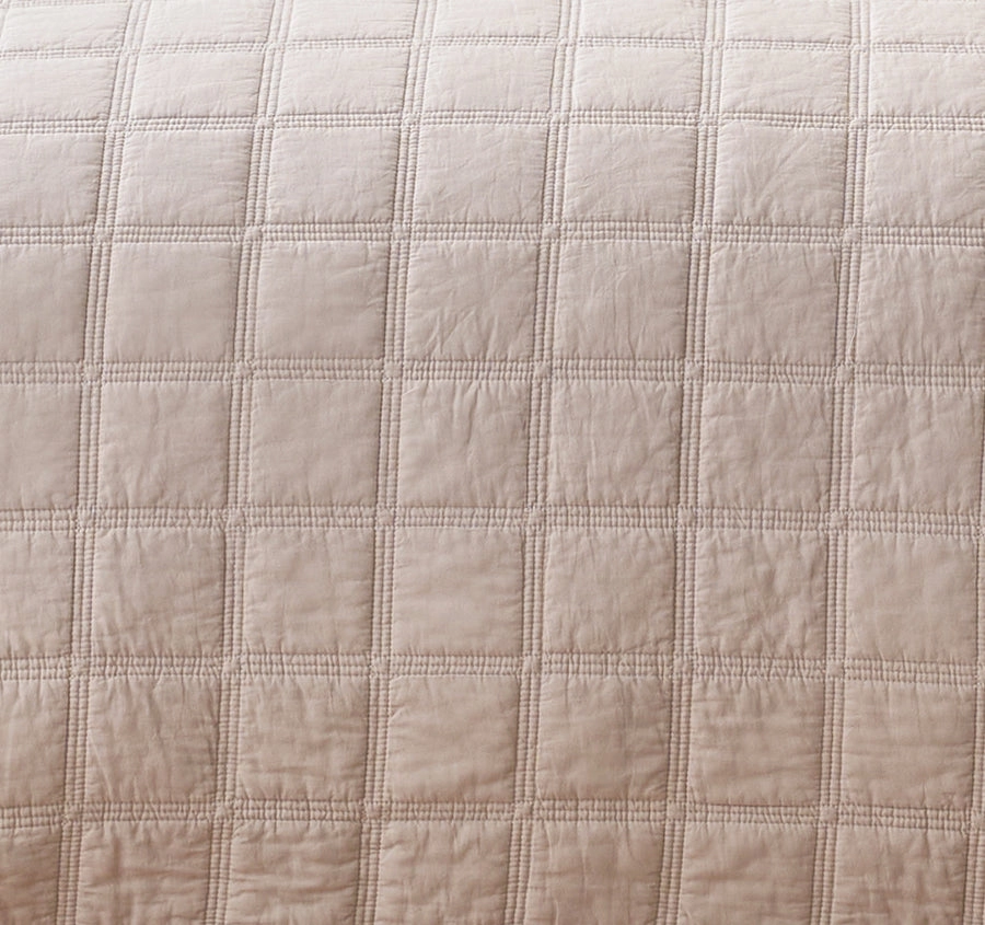 Squares Coverlet Set Range Sand