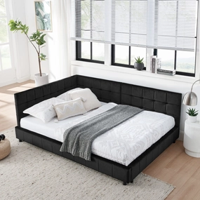 Streamdale Tufted Upholstered Full Size Bed Frame - Black Velvet