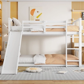 Streamdale Twin Over Twin Bunk Bed with Slide and Ladder