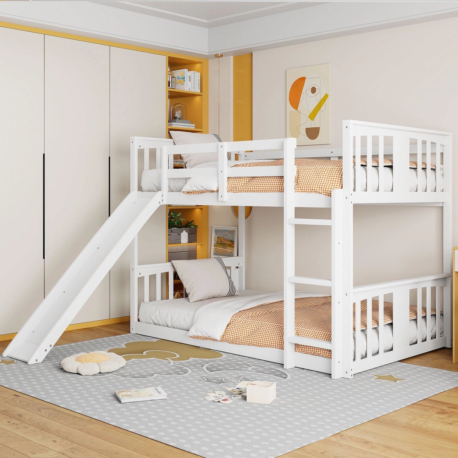Streamdale Twin Over Twin Bunk Bed with Slide and Ladder