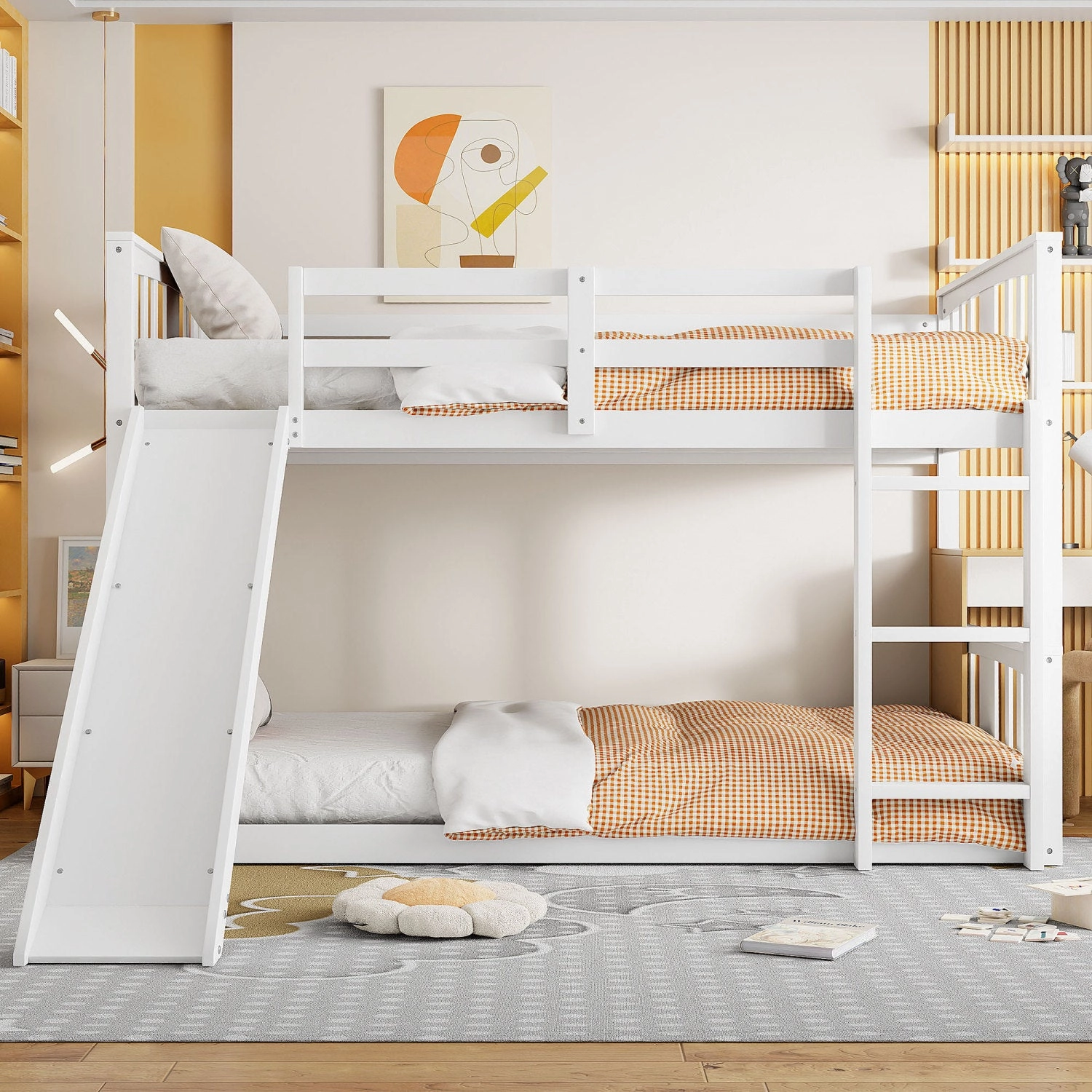 Streamdale Twin Over Twin Bunk Bed with Slide and Ladder