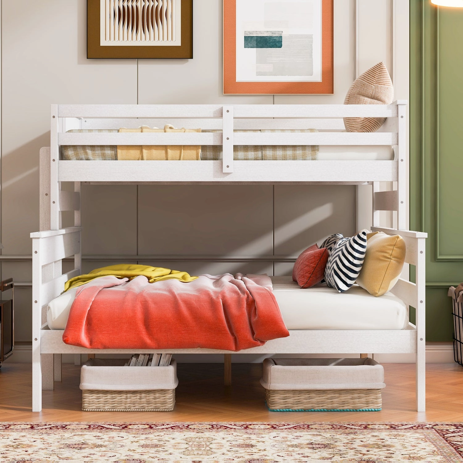 Streamdale Wood Twin XL over Queen Bunk Bed with Ladder