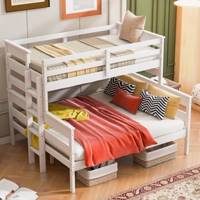 Streamdale Wood Twin XL over Queen Bunk Bed with Ladder