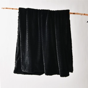 Tambar Black Throw Rug by Bianca