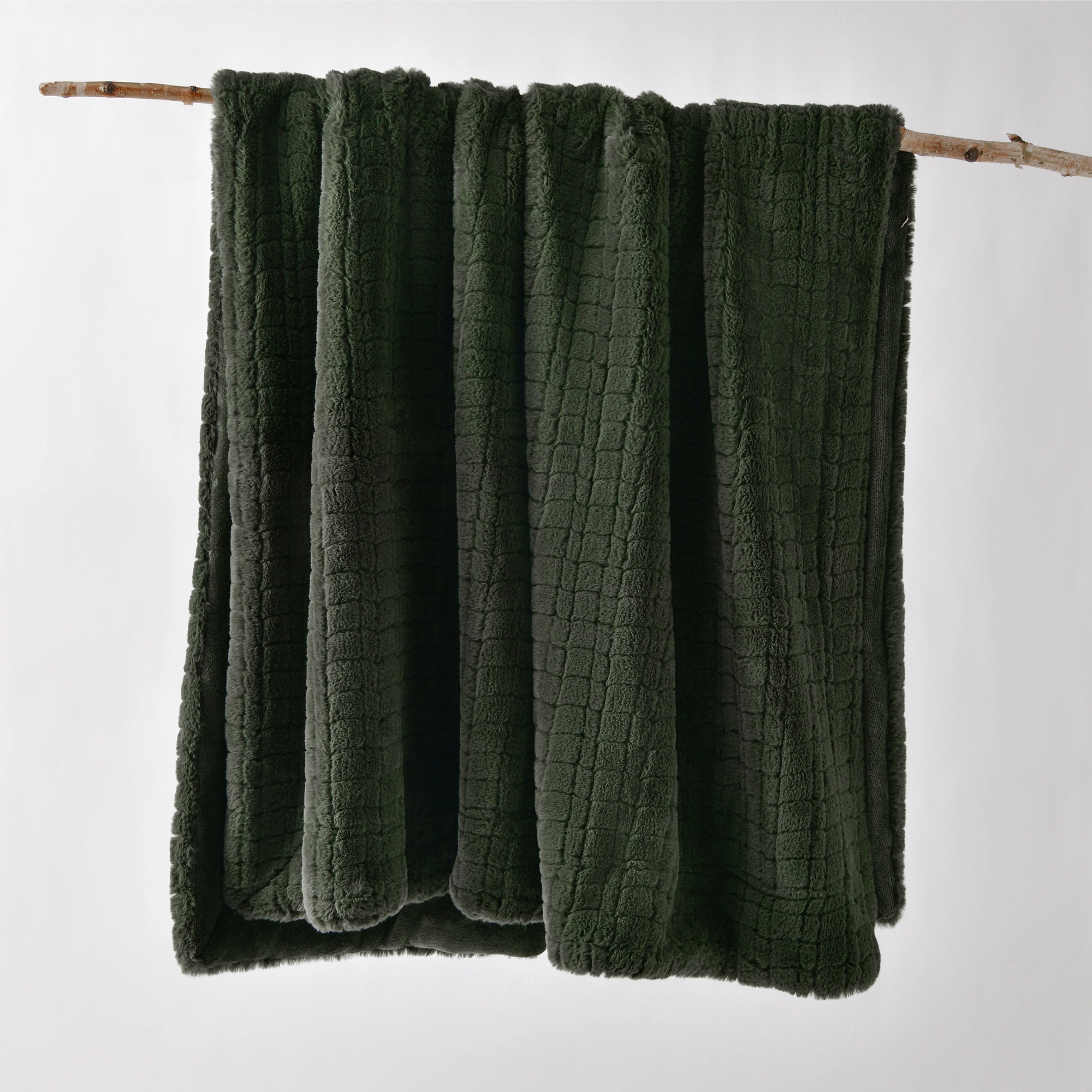 Tambar  Forest Green Throw Rug by Bianca