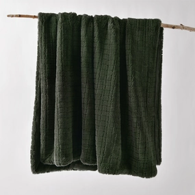 Tambar  Forest Green Throw Rug by Bianca
