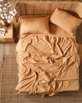 Terra Organic Cotton CARAMEL Mega Sheet Set by Linen House