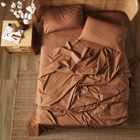 Terra Organic Cotton PECAN Mega Sheet Set by Linen House