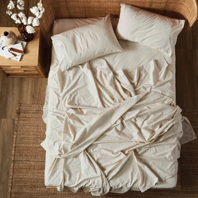 Terra Organic Cotton STONE Mega Sheet Set by Linen House