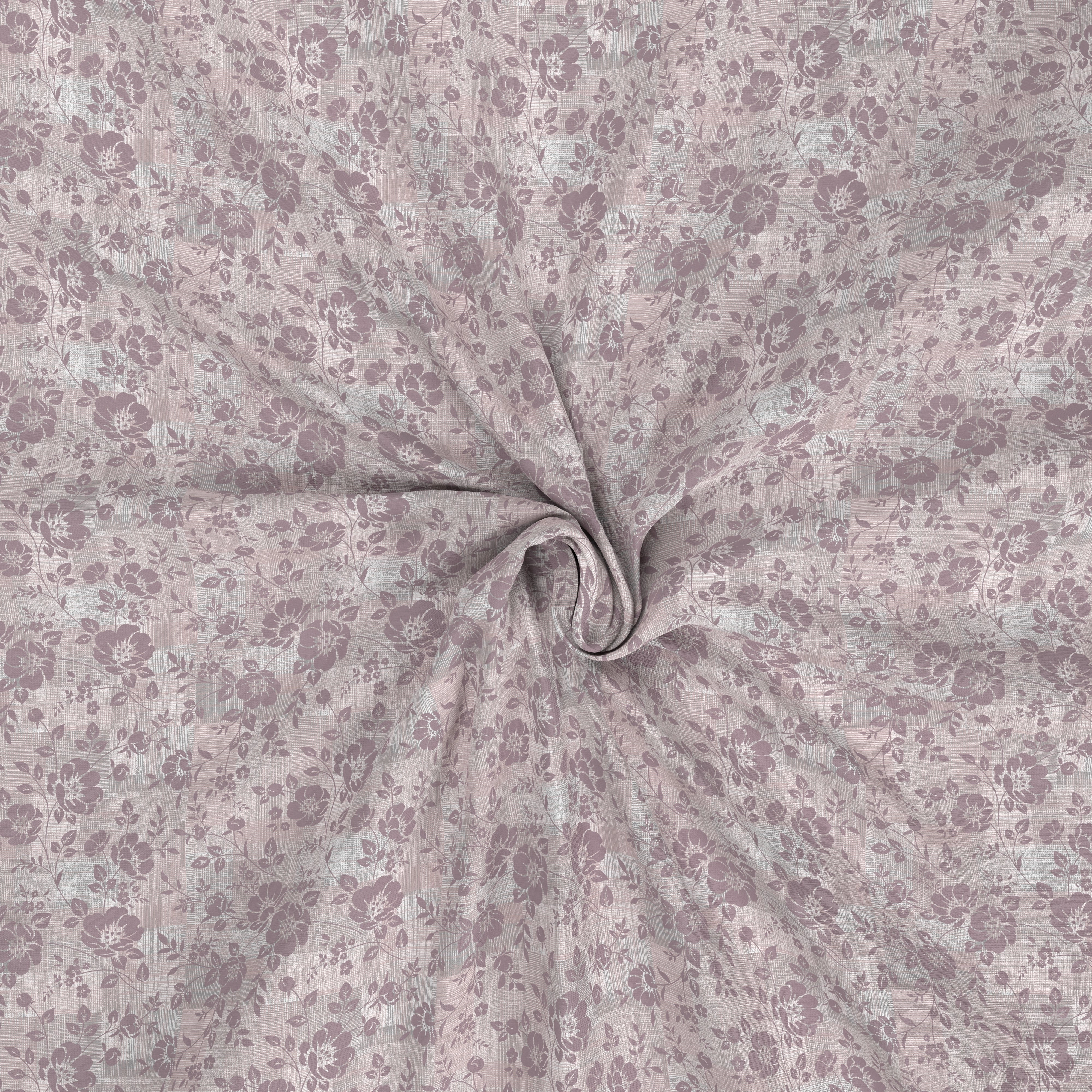 Tranquil Serenity Textured Floral 100%Cotton Printed Bed Sheet with Pillow Case Peach