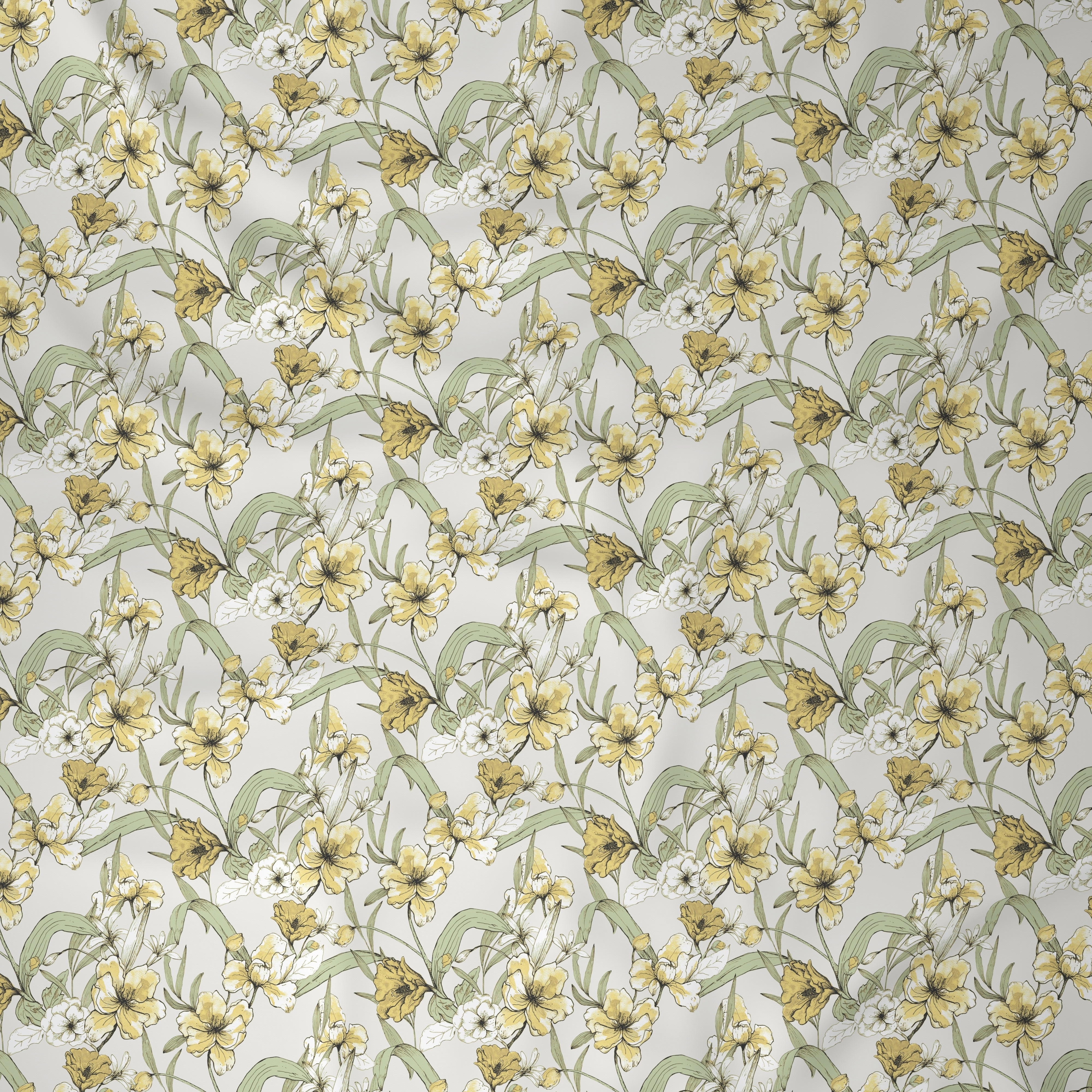 Tranquil Serenity Valencia 100%Cotton Printed Bed Sheet with Pillow Case Yellow