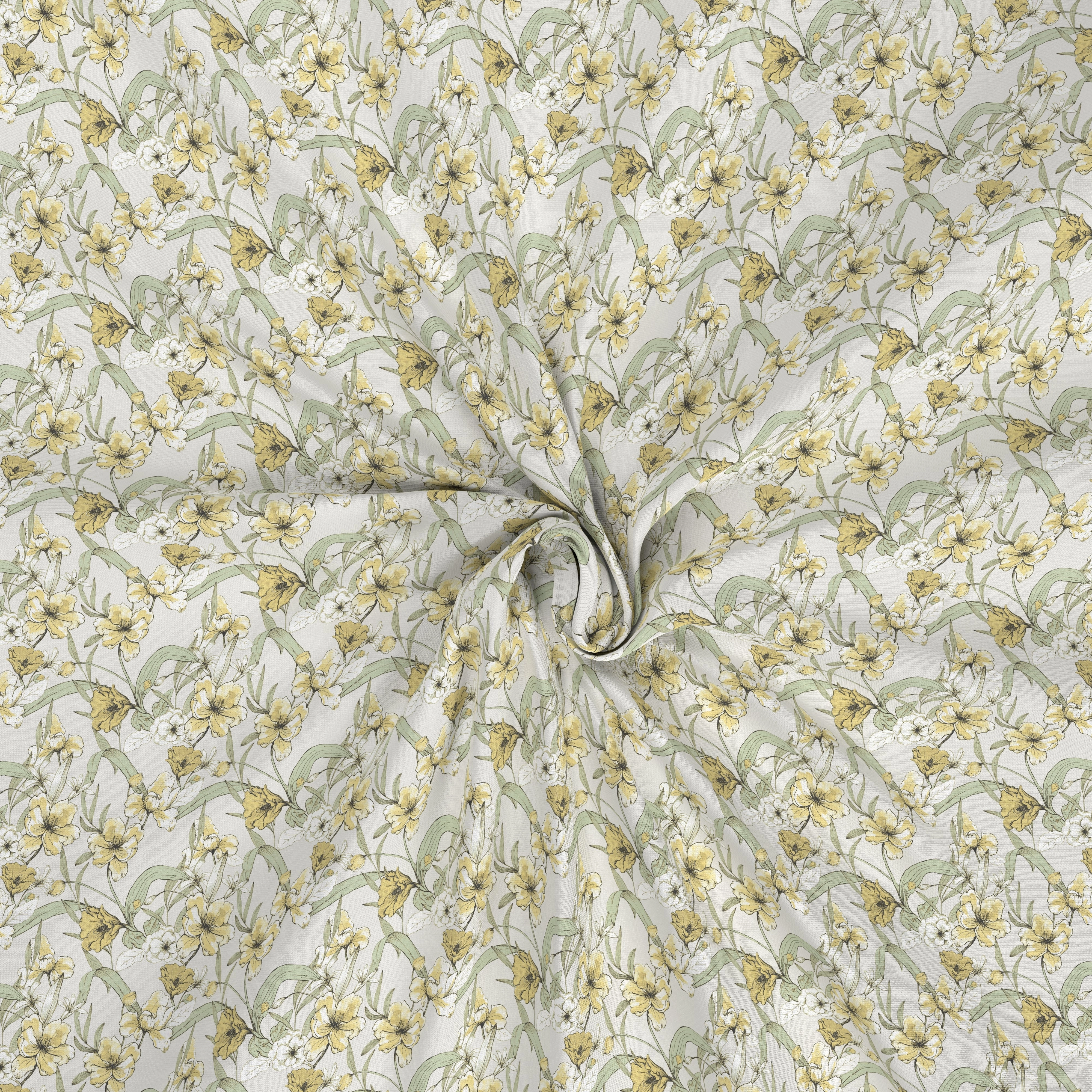 Tranquil Serenity Valencia 100%Cotton Printed Bed Sheet with Pillow Case Yellow