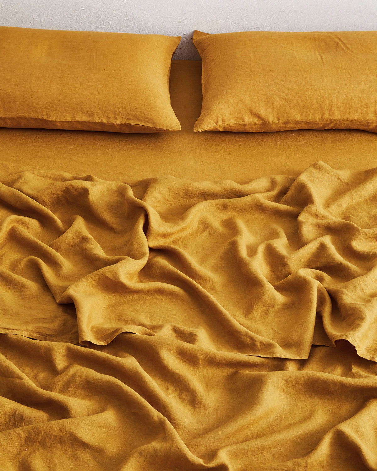 Turmeric 100% French Flax Linen Fitted Sheet