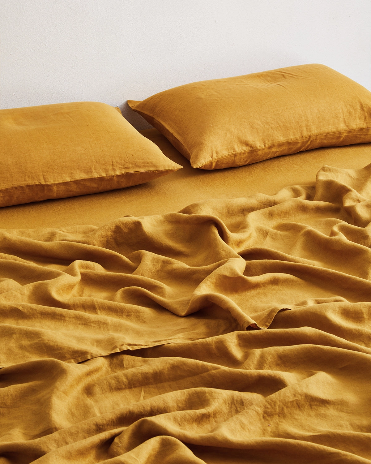 Turmeric 100% French Flax Linen Fitted Sheet