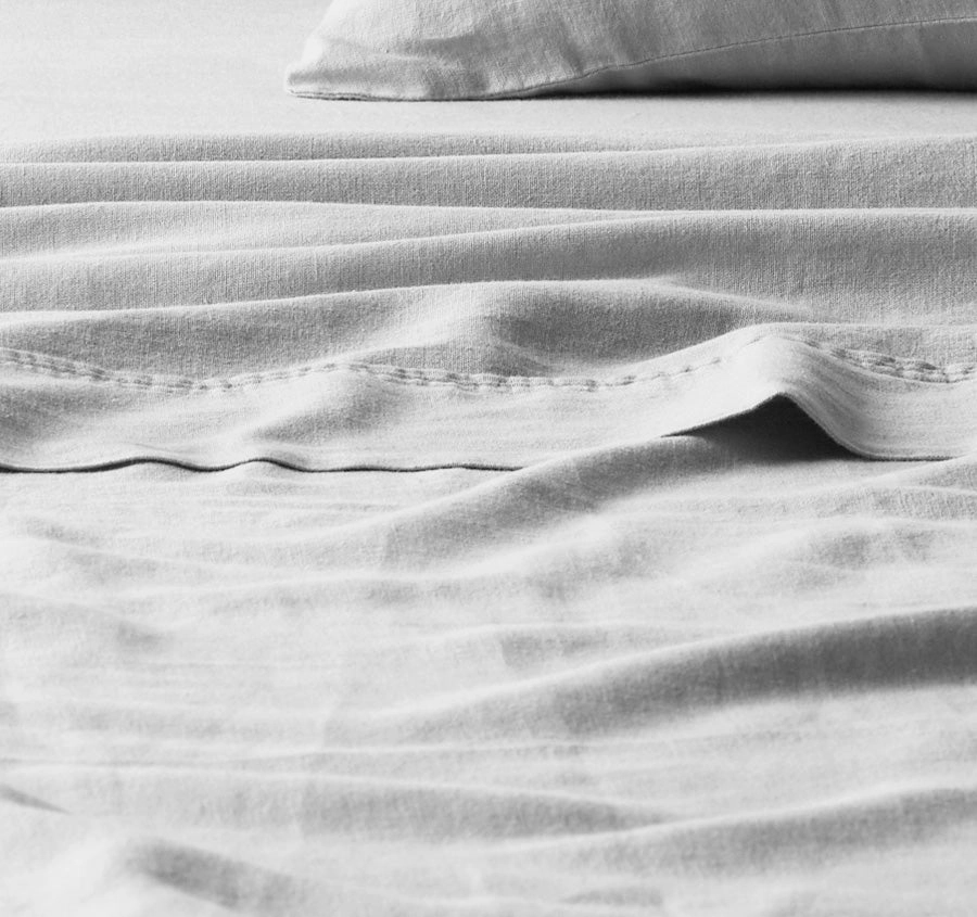 Vintage Washed Linen Cotton Sheet Set Range White