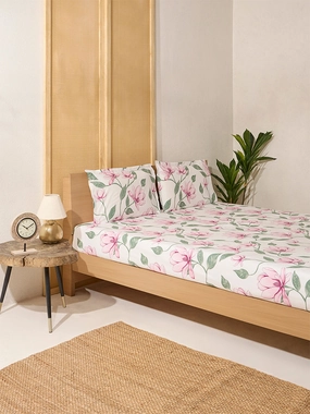 Westside Home Lilac King Bed Flat Sheet and Pillowcase Set
